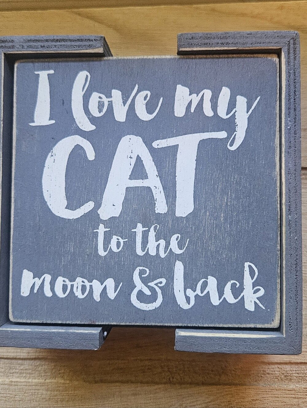 Cat Quote Wood Coasters, NEW
